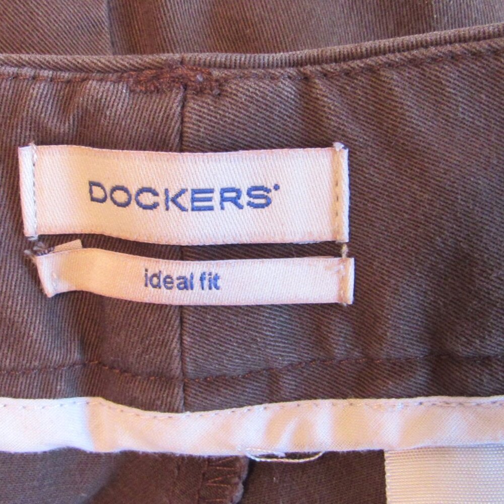 Dockers Ideal Fit Metro Bermudas Dark Brown Mid Rise Stretch Shorts Size 4 - Picture 3 of 4